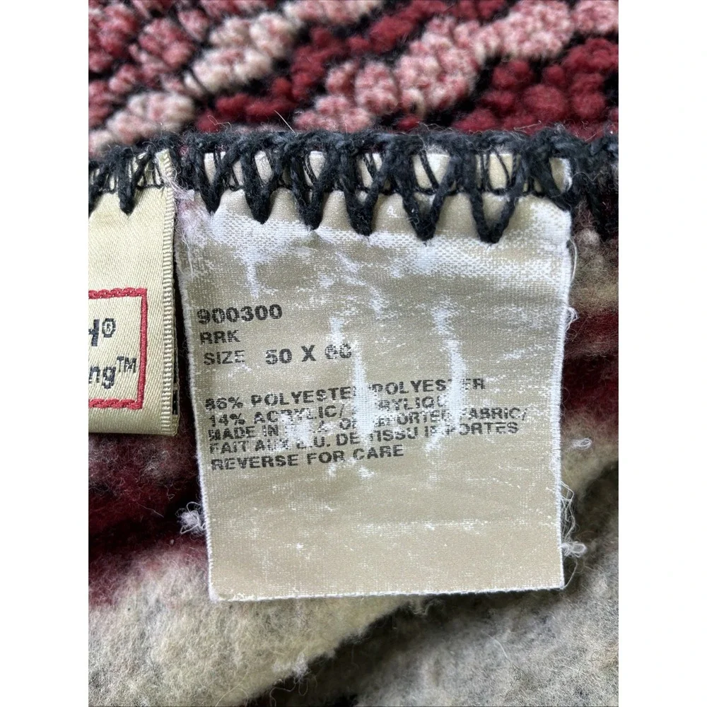 Woolrich Bear Aztec West Southwestern Sherpa Throw Blanket Lodge Cabin 60x50